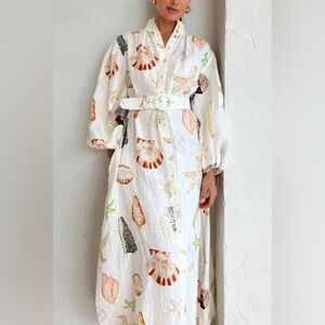 Two Cumberland - Ocean/Seashell Midi Dress